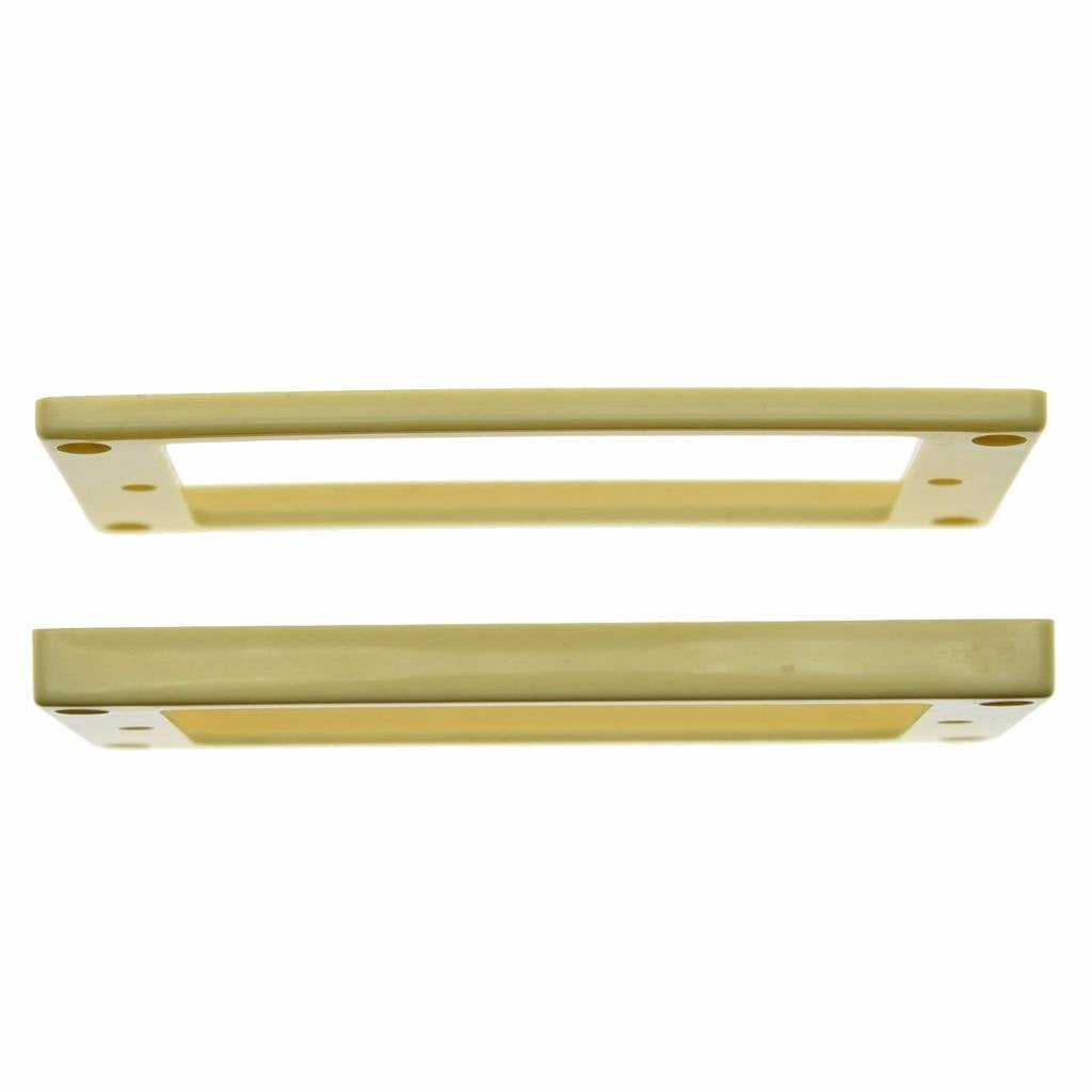 Dopro Set of 2 Plastic Humbucker Pickup Ring Pickup Mounting Frame Flat Bottom 3 * 5 for Neck and 7 * 9 for Bridge Pickup Cream